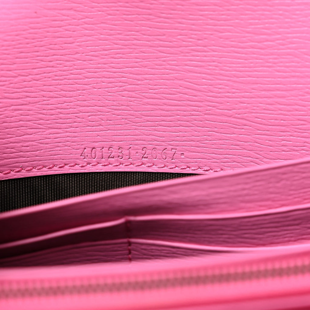 Calfskin Floral Print Mini Dionysus Chain Wallet Ivory Pink