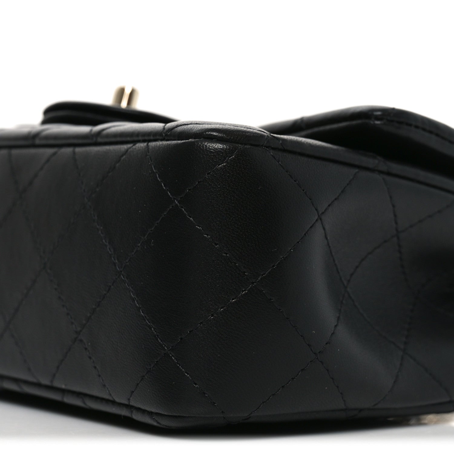 Lambskin Quilted Mini Rectangular Flap Black