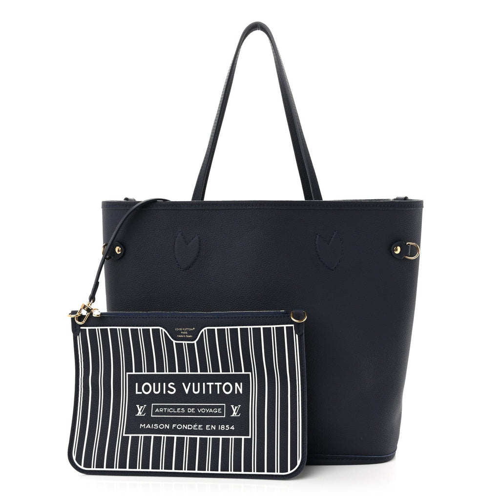 Monogram Calfskin Neo Neverfull Inside Out MM Navy