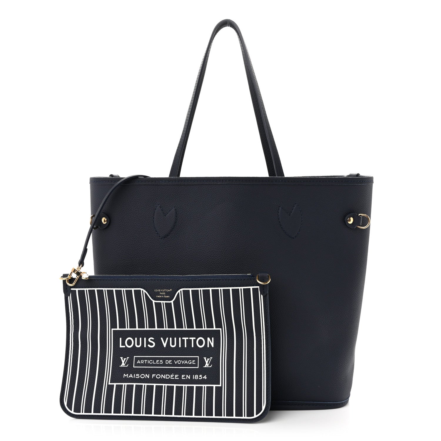 Monogram Calfskin Neo Neverfull Inside Out MM Navy