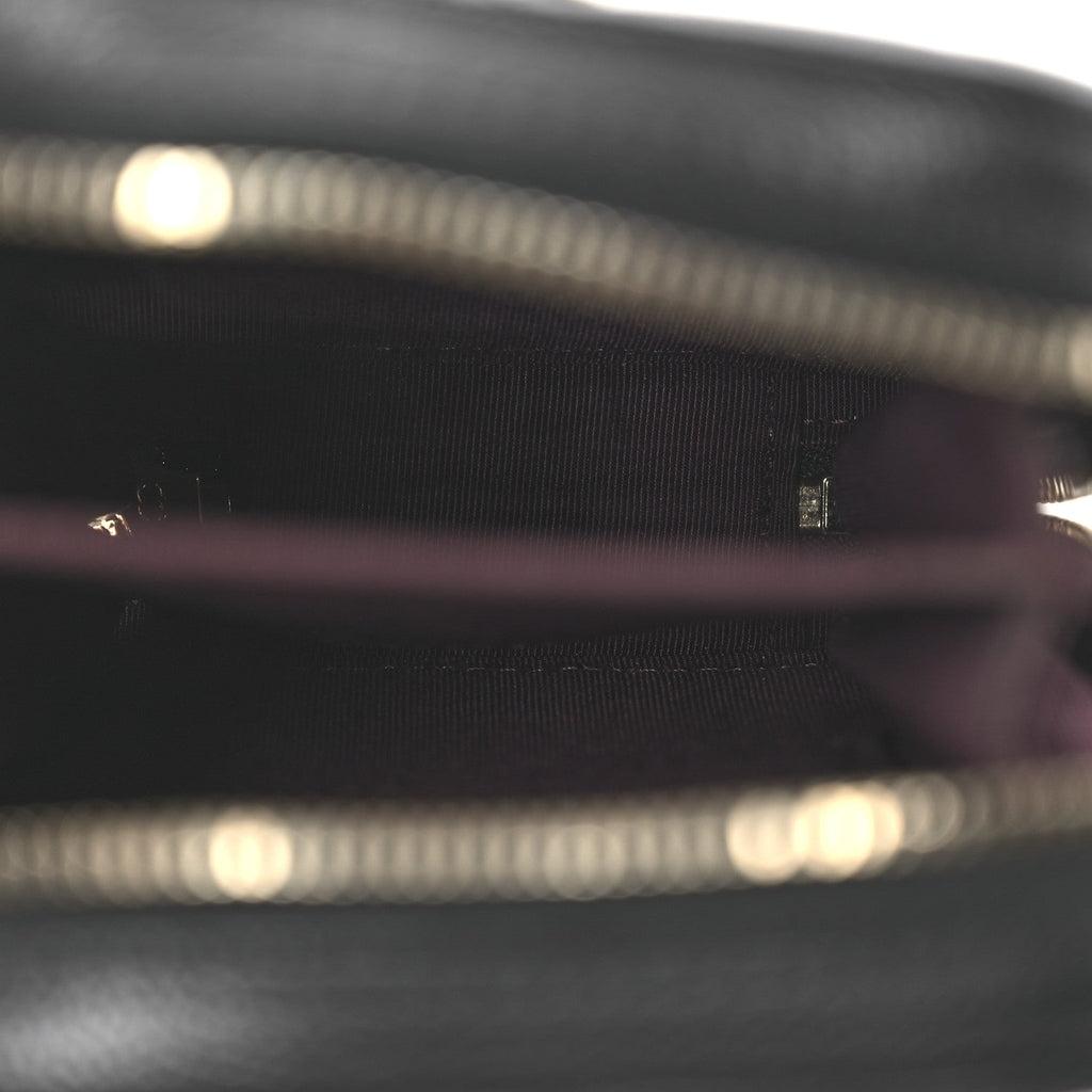Caviar Quilted Phone Holder Wallet On Chain WOC Black