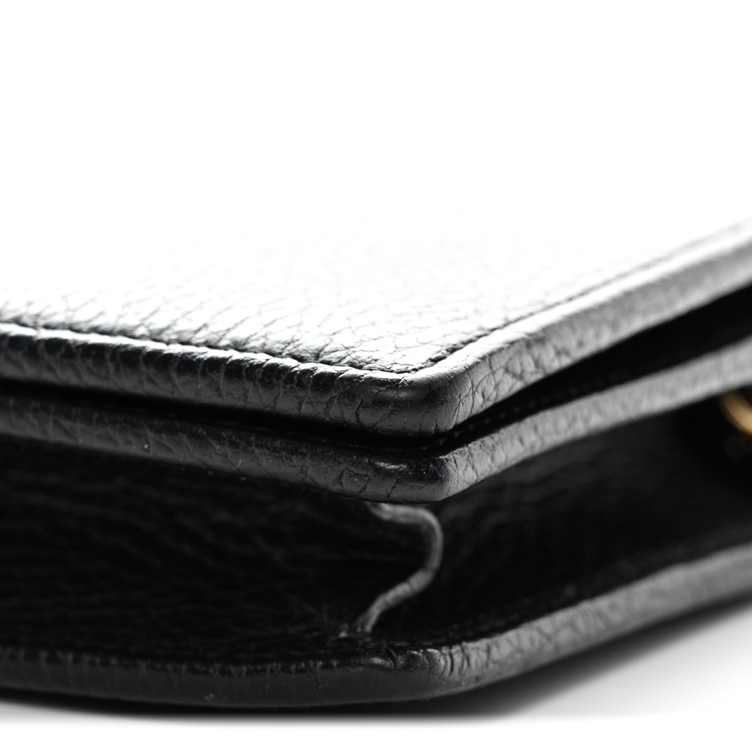Calfskin Mini GG Marmont Chain Wallet Black