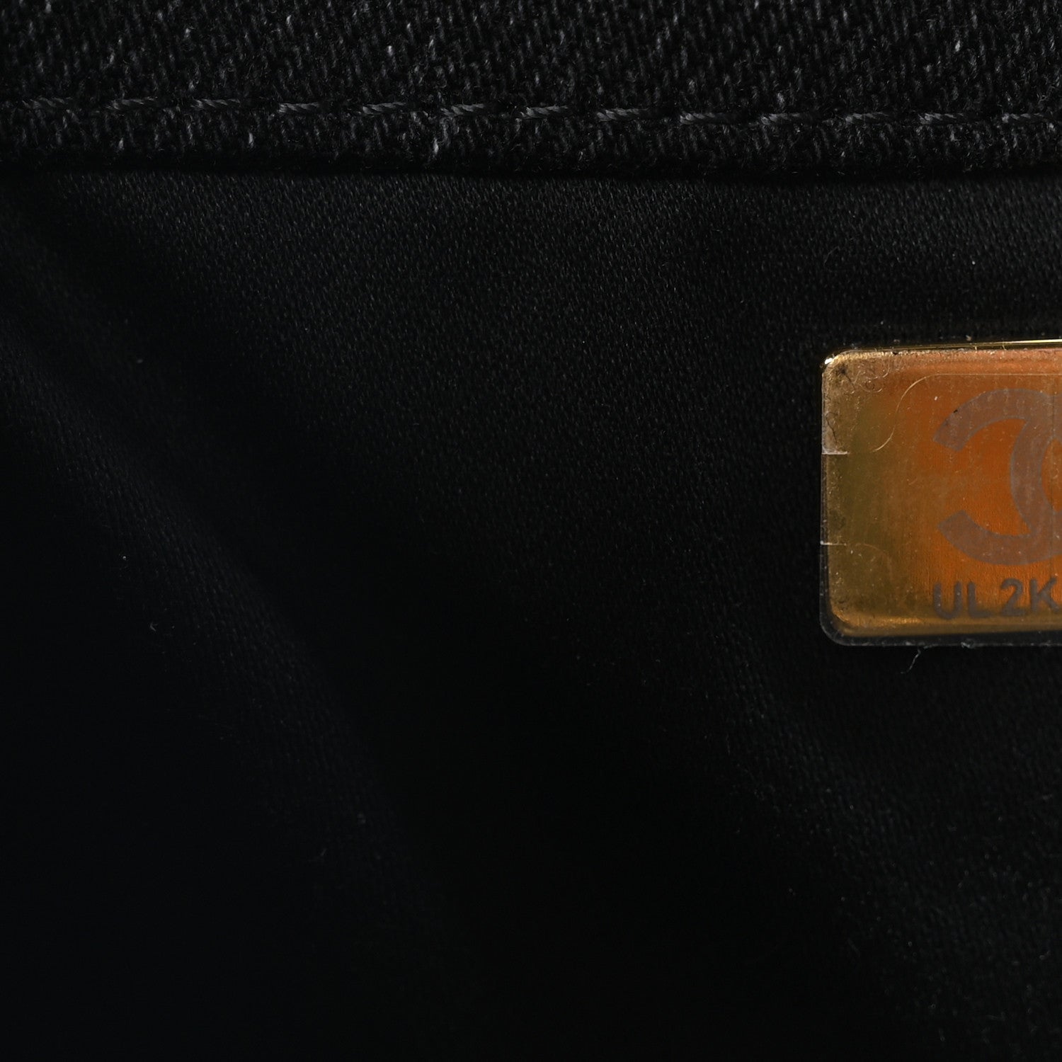 Washed Denim Quilted Medium Chanel 25 Handbag Black