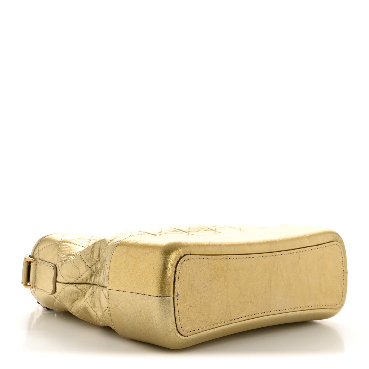 Metallic Aged Calfskin Quilted Medium Gabrielle Gold