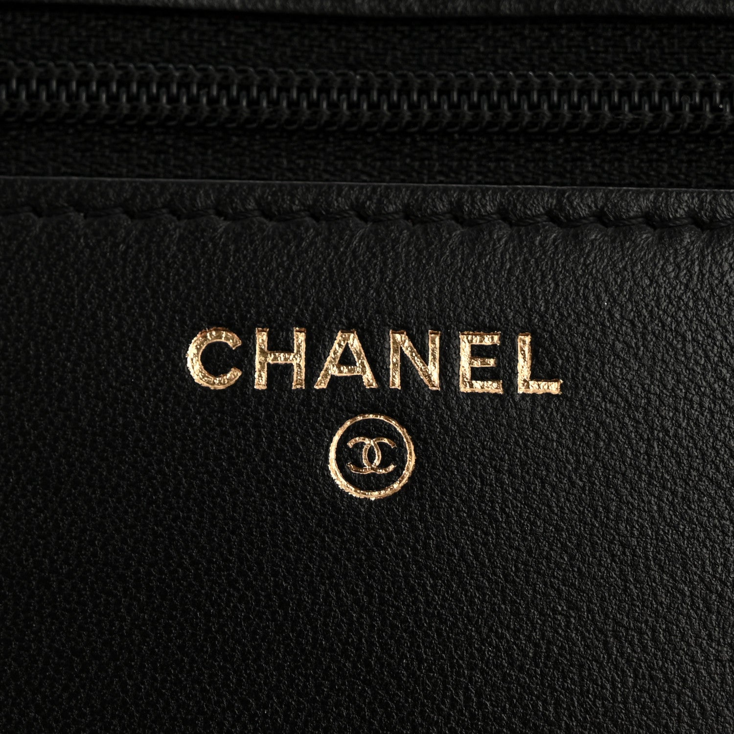 Lambskin Quilted Trendy CC Wallet On Chain WOC Black