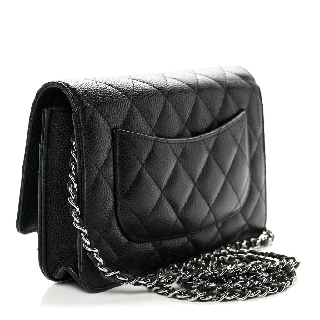 Caviar Quilted Wallet On Chain WOC Black