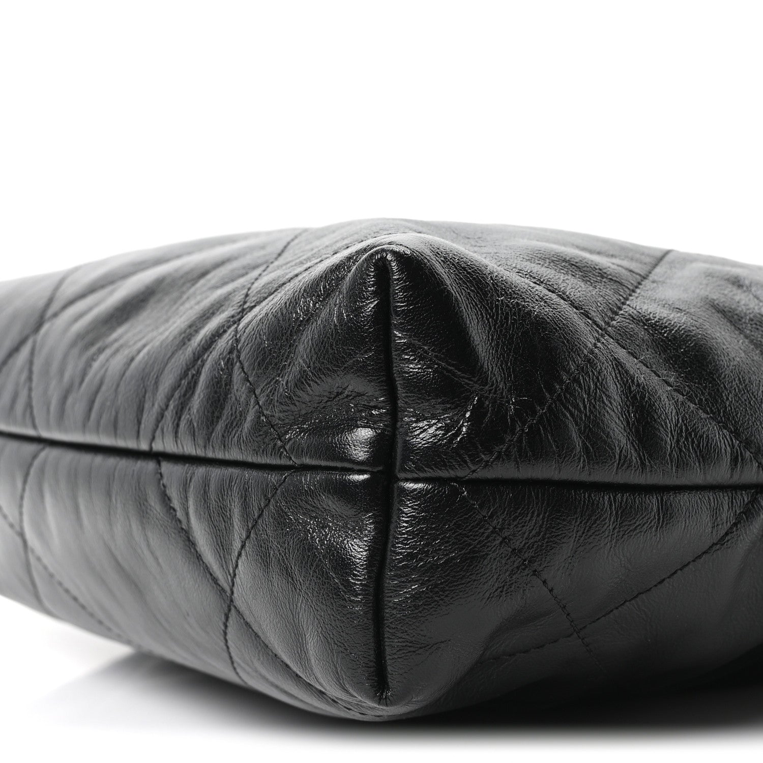 Shiny Calfskin Quilted Small Chanel 22 Black
