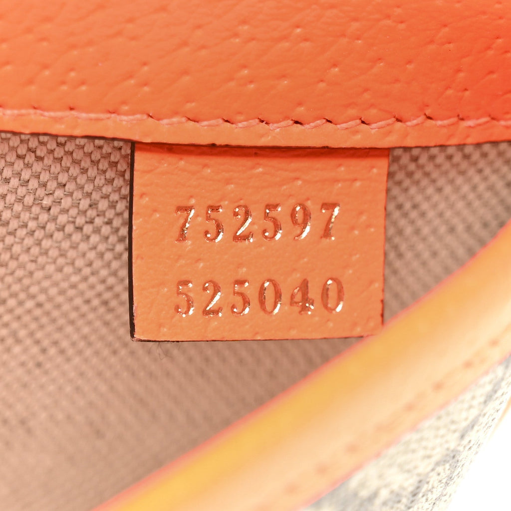 GG Supreme Monogram Web Small Ophidia Belt Bag Beige Ebony Orange Fluo