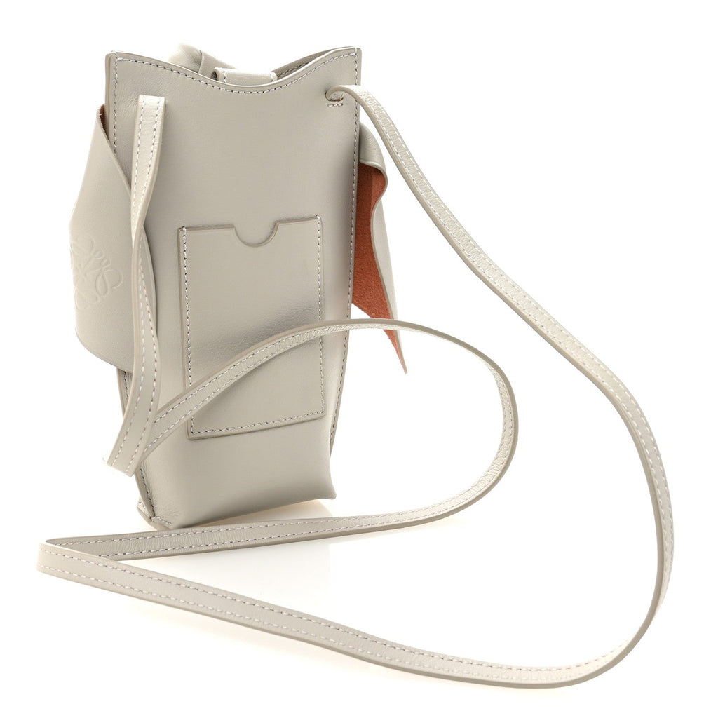Calfskin Bunny Pouch Crossbody Bag Ghost