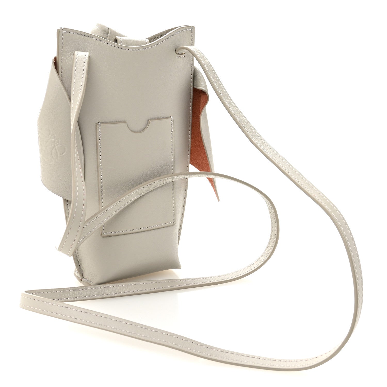 Calfskin Bunny Pouch Crossbody Bag Ghost