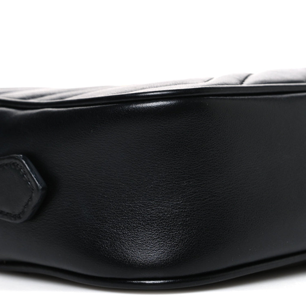 Calfskin Matelasse Mini GG Marmont Chain Shoulder Bag Black