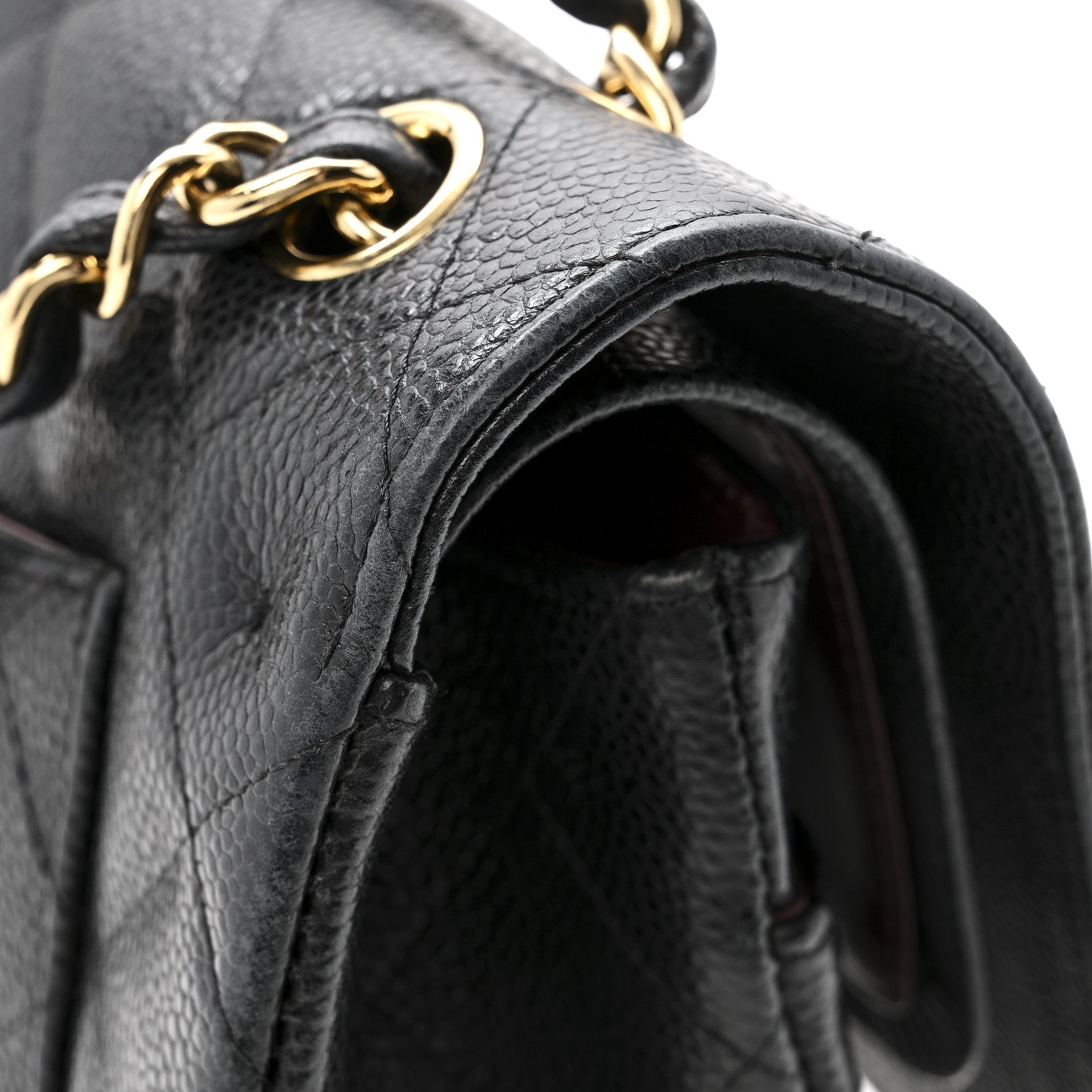 Caviar Quilted Jumbo Double Flap Black