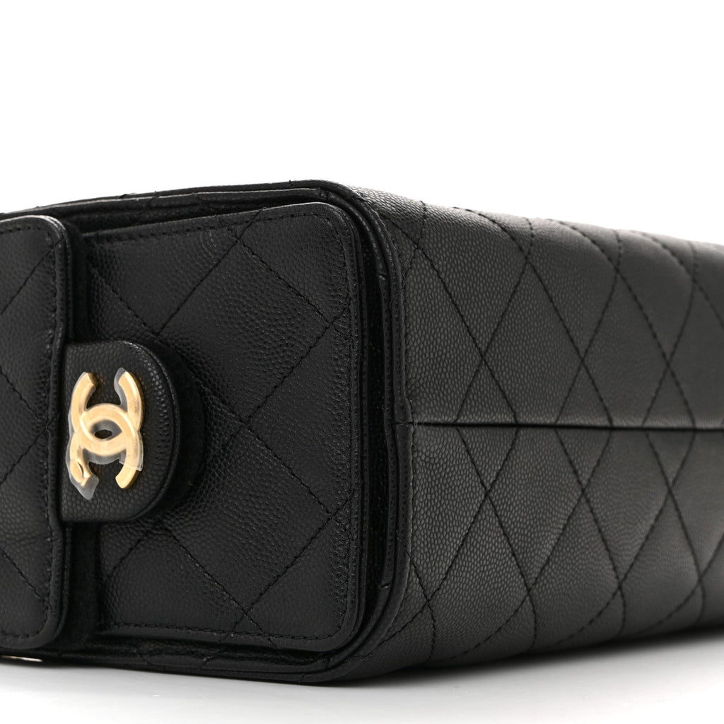 Caviar Quilted Mini Chanel 25 Handbag Black