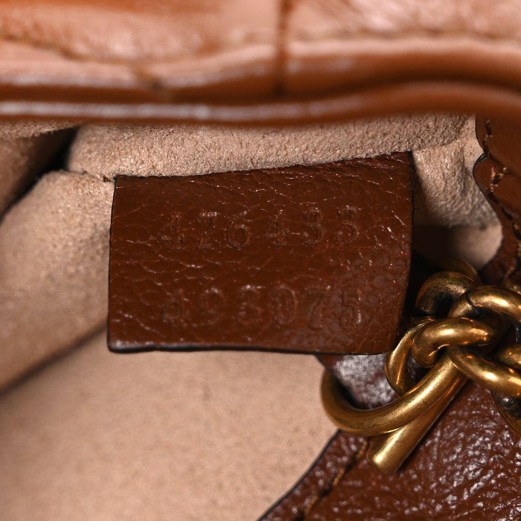 Azalea Calfskin Matelasse Diagonal Super Mini GG Marmont Shoulder Bag Cuir
