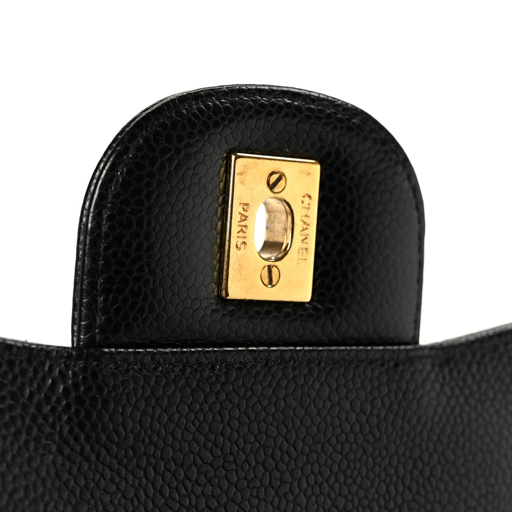 Caviar Quilted Jumbo Double Flap Black