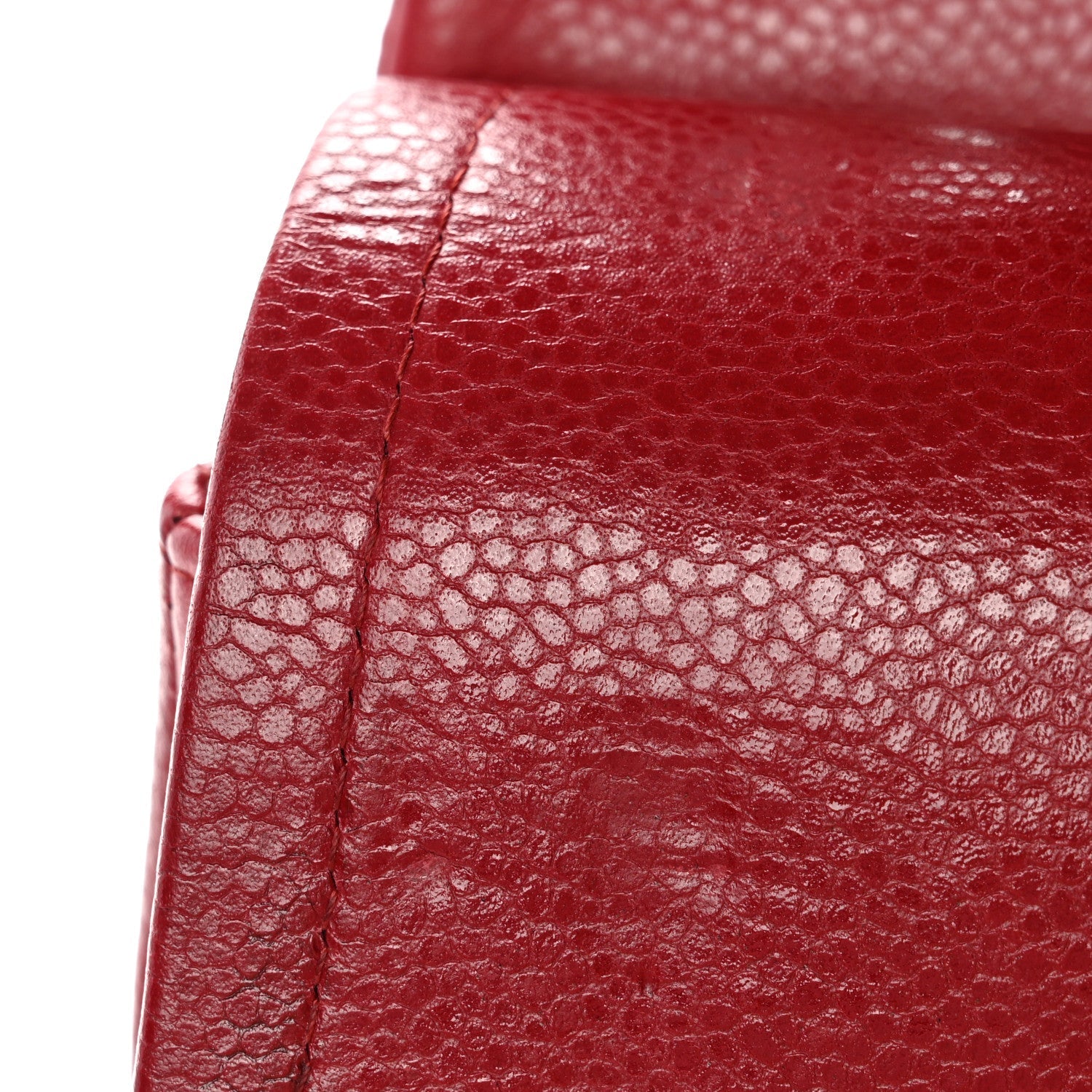 Caviar Quilted Jumbo Double Flap Dark Red