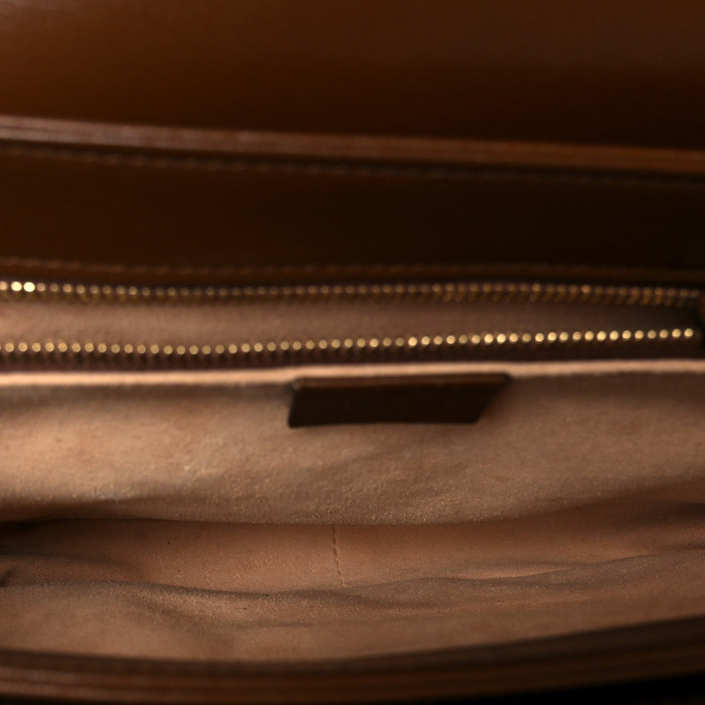 GG Supreme Monogram Horsebit 1955 Shoulder Bag Beige Brown Sugar