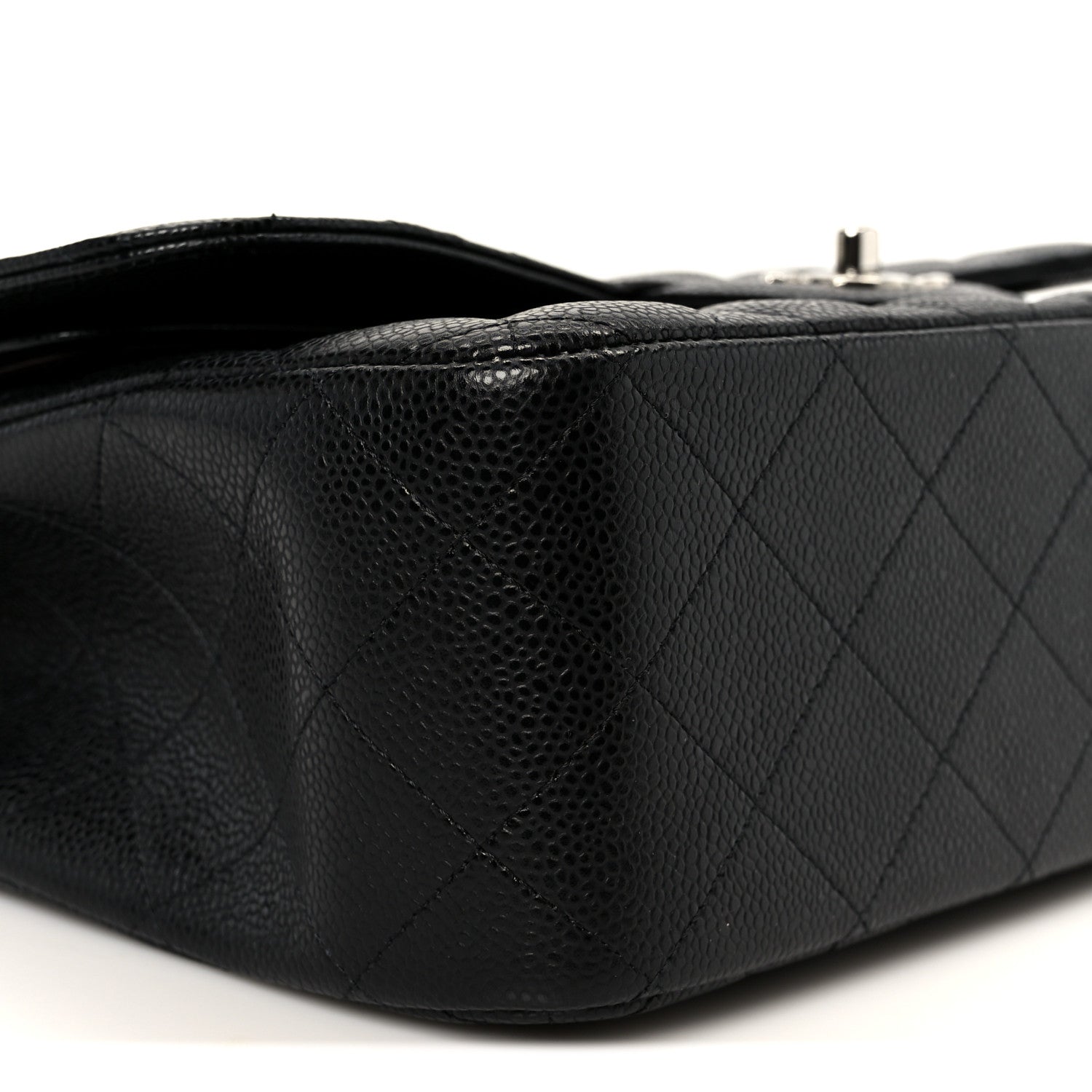 Caviar Quilted Jumbo Double Flap Black