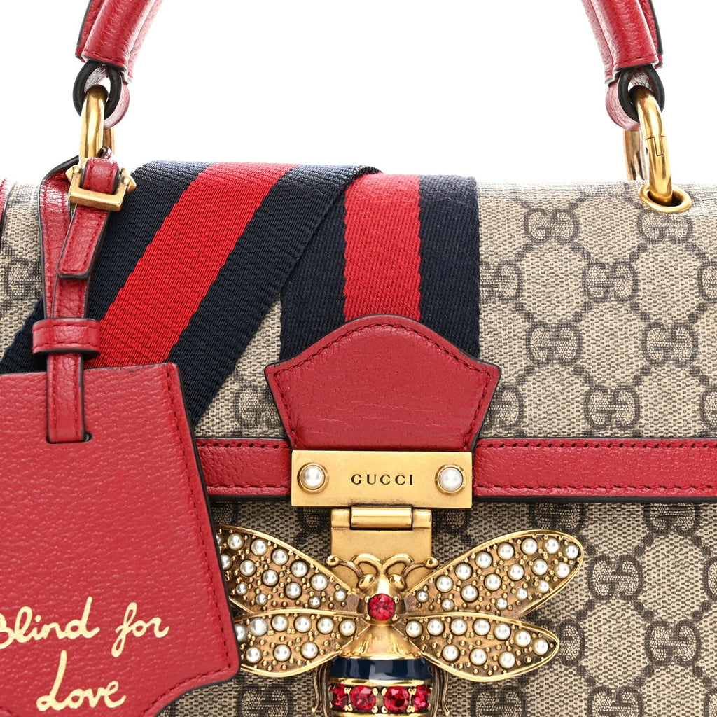 GG Supreme Monogram Small Queen Margaret Top Handle Bag Red