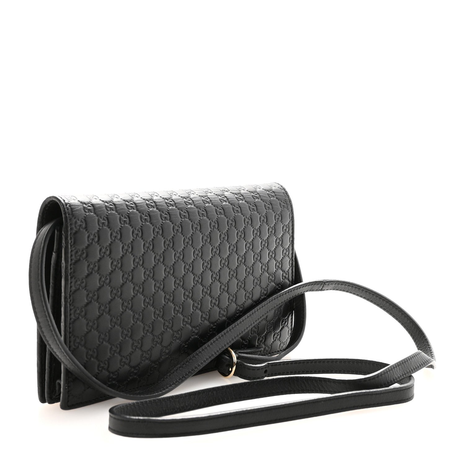Microguccissima Crossbody Wallet Black