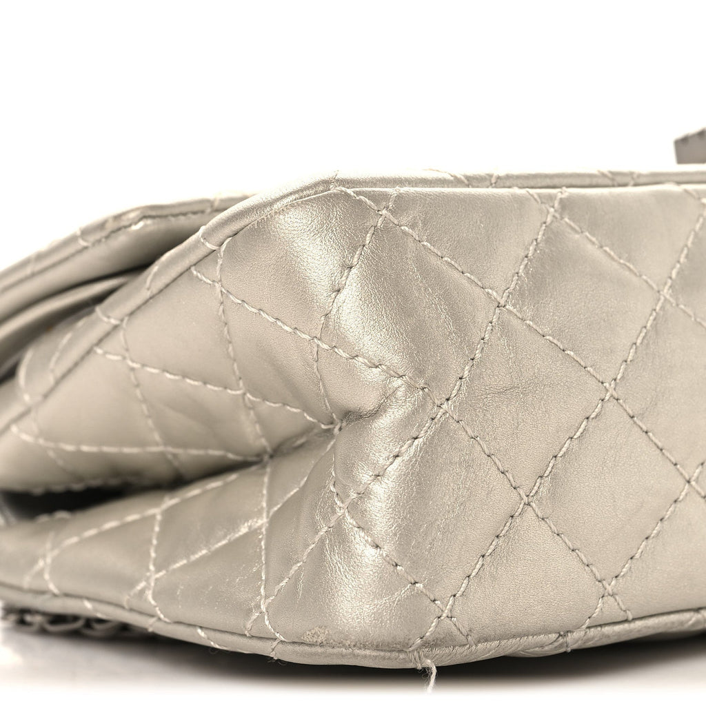 Metallic Lambskin Quilted 2.55 Reissue 225 Flap Silver