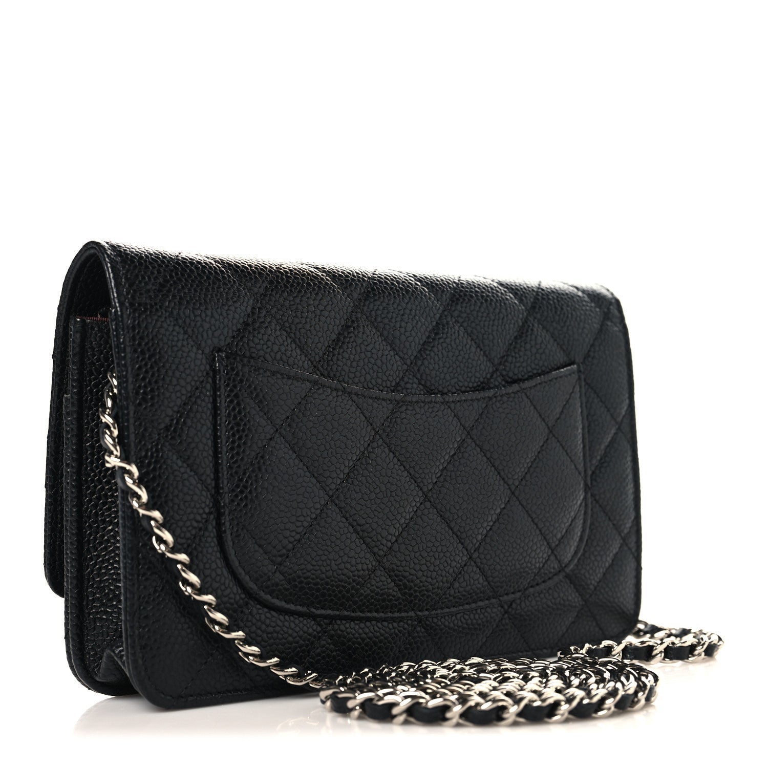 Caviar Quilted Wallet on Chain WOC Black