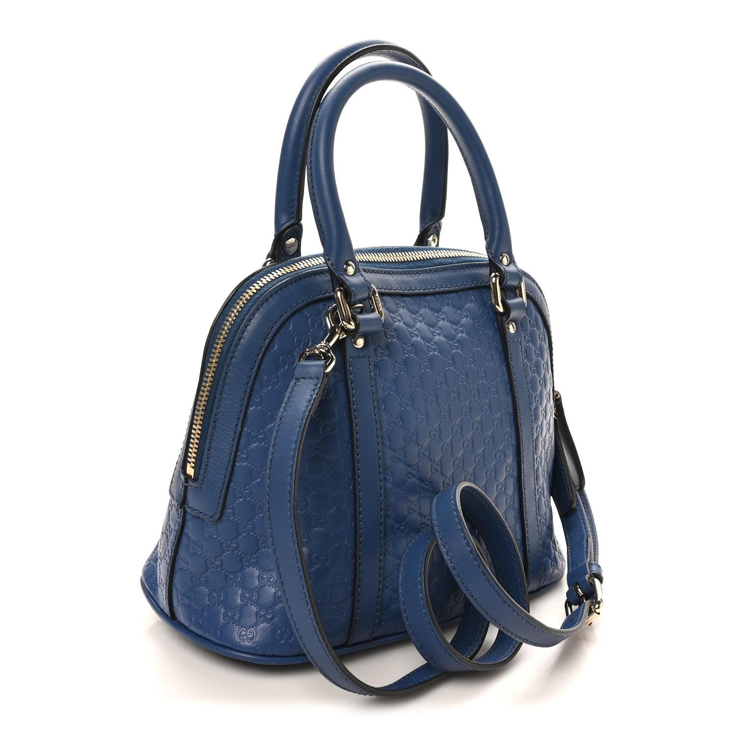 Soft Microguccissima Mini Dome Bag Blue