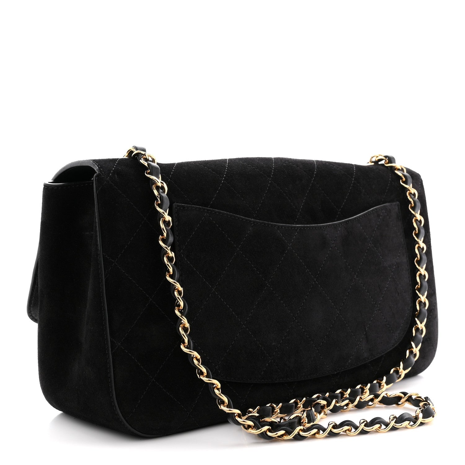 Suede Calfskin Small Souplissimo Maxi Flap Black