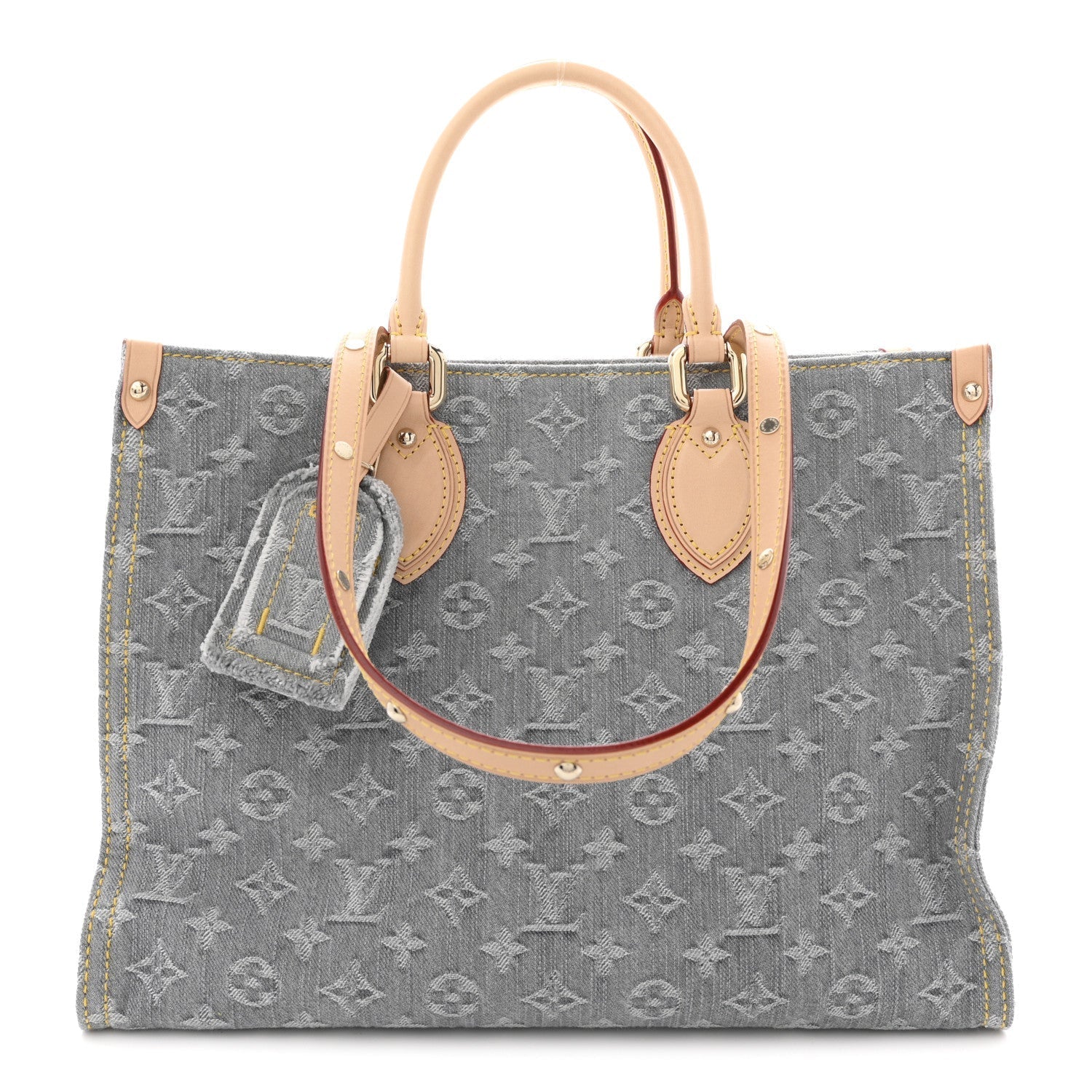 Monogram Denim Onthego MM Washed Grey