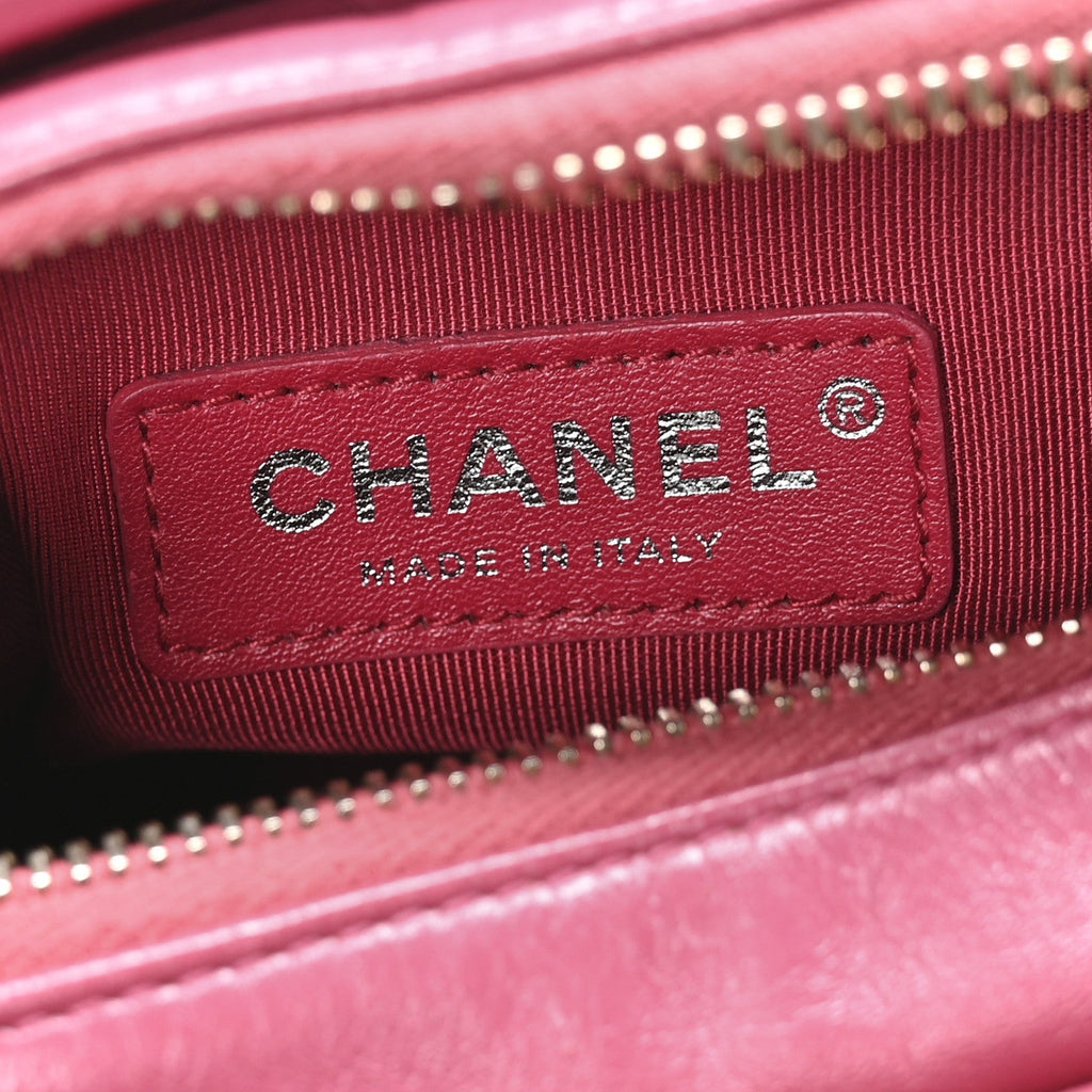 Aged Calfskin Quilted Small Gabrielle Hobo Fuchsia