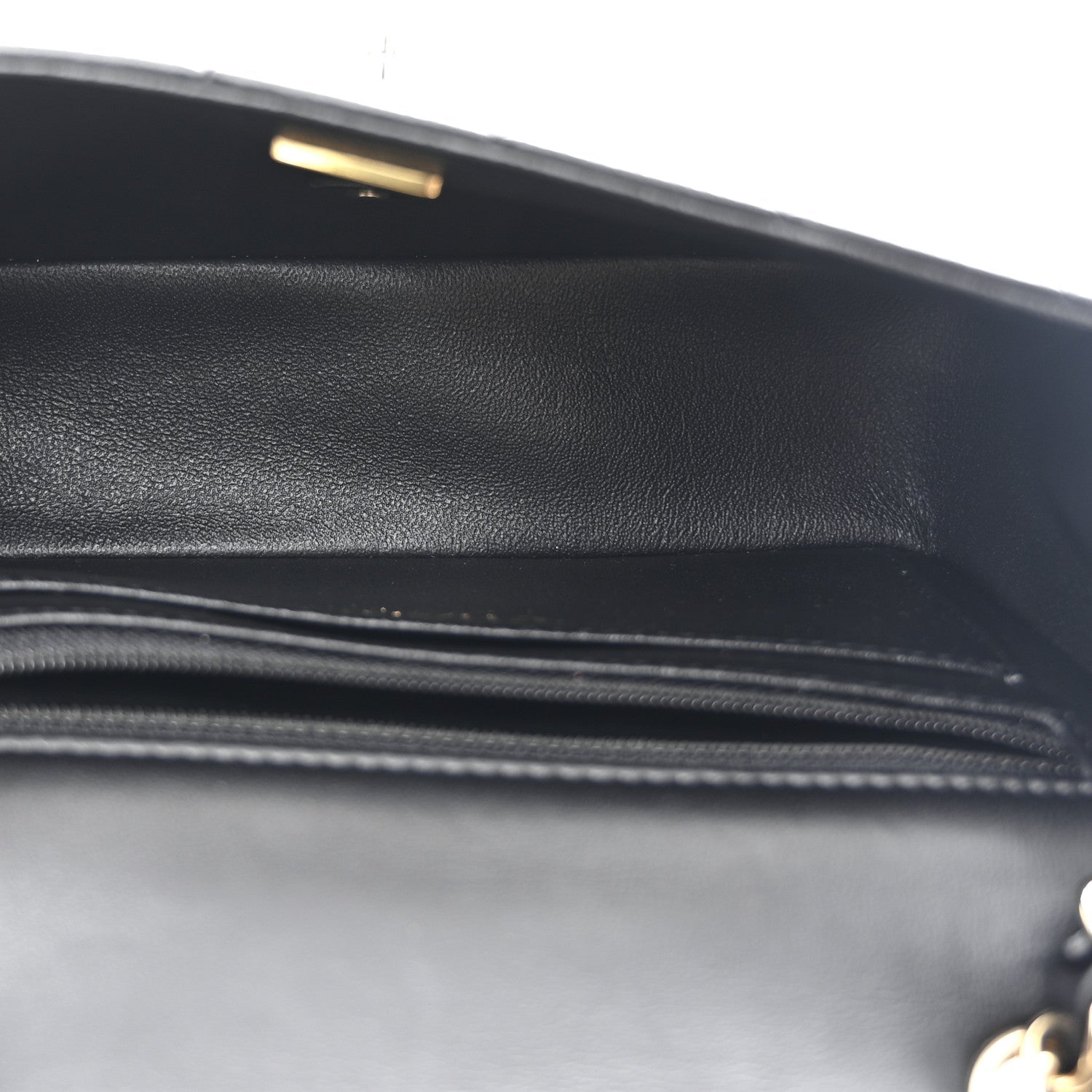 Lambskin Quilted Mini Rectangular Flap Black