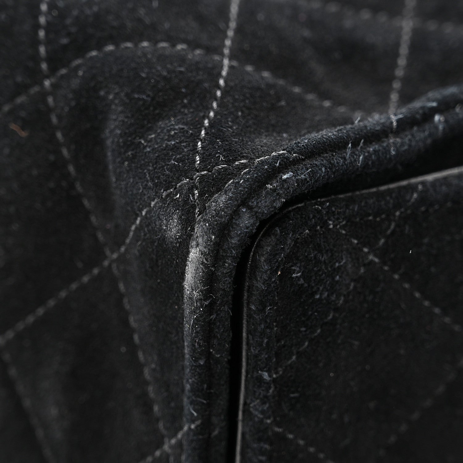 Suede Quilted Medium Chanel 25 Handbag Black