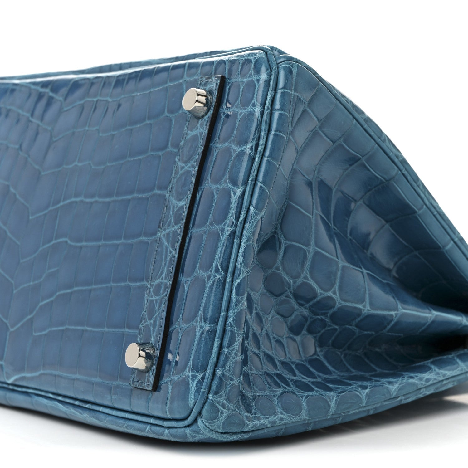 Shiny Niloticus Crocodile Birkin 30 Bleu Izmir