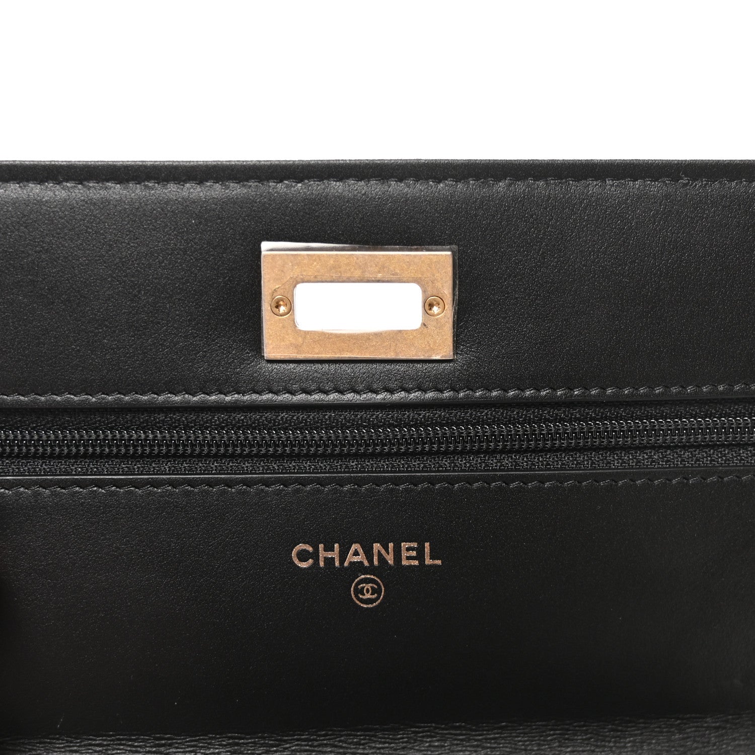 Lambskin Quilted Lucky Charms 2.55 Reissue Wallet On Chain WOC Black