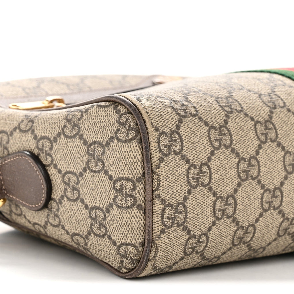 GG Supreme Monogram Web Small Ophidia Shoulder Bag Brown
