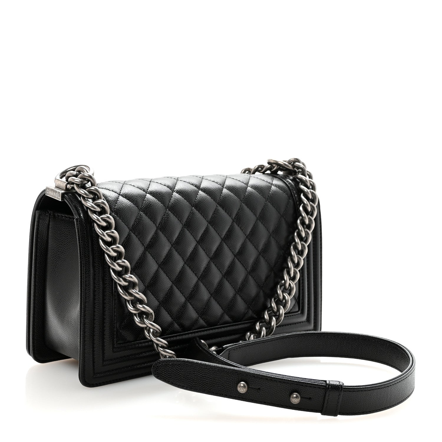 Caviar Quilted Medium Boy Flap Black