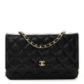 Caviar Quilted Wallet on Chain WOC Black
