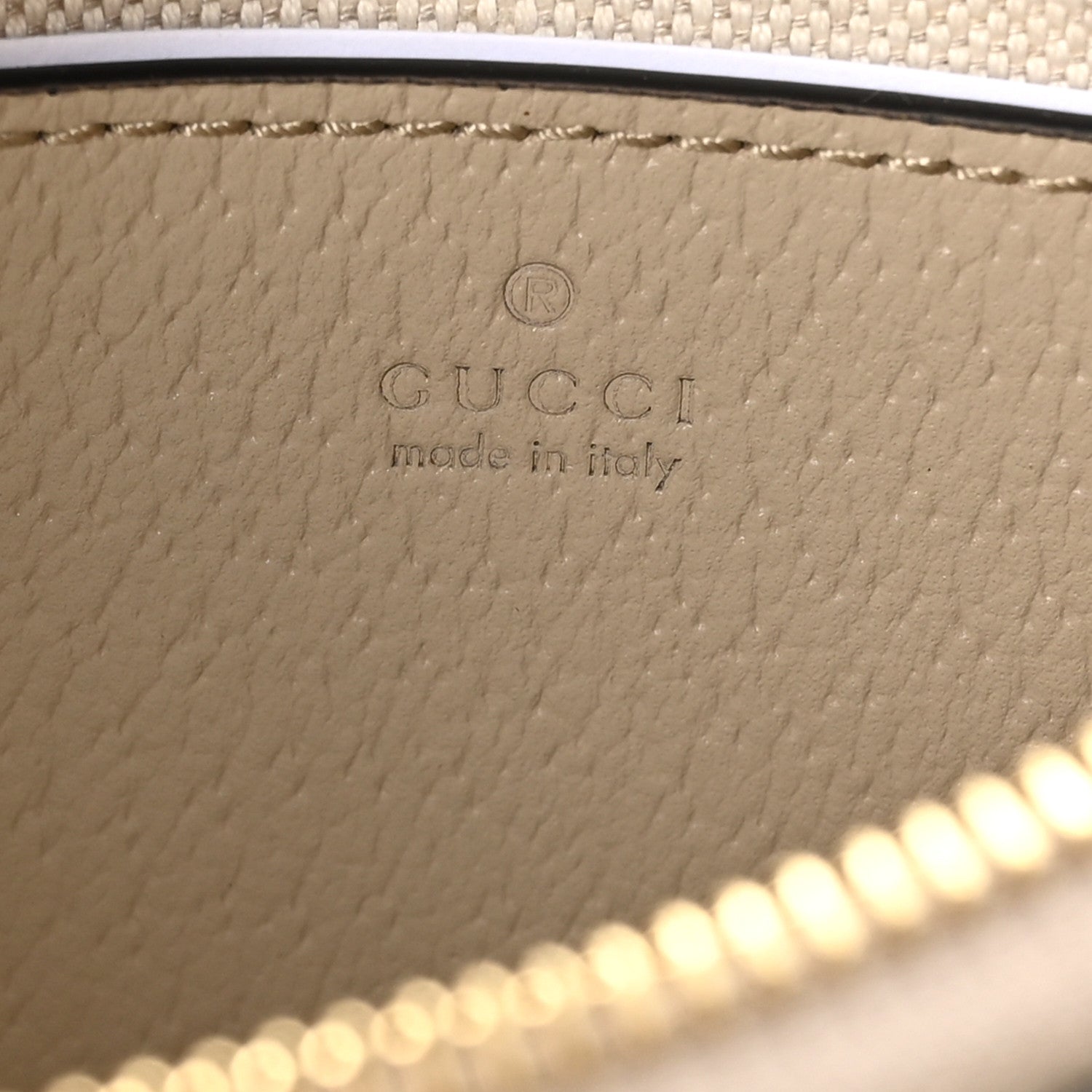 GG Supreme Monogram Textured Dollar Calfskin Web Mini Ophidia GG Handbag Beige Mystic White Oatmeal