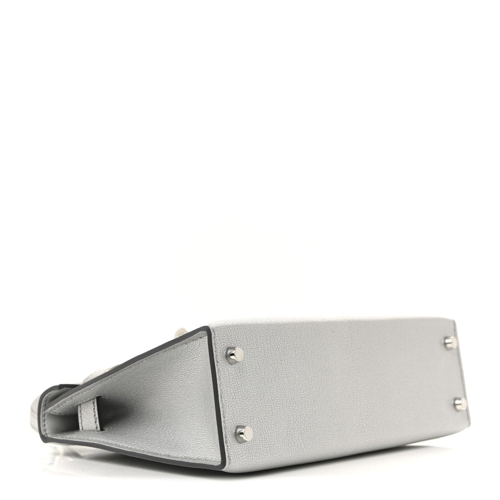 Metallic Chevre Chamkilight Mini Kelly Sellier 20 Argent