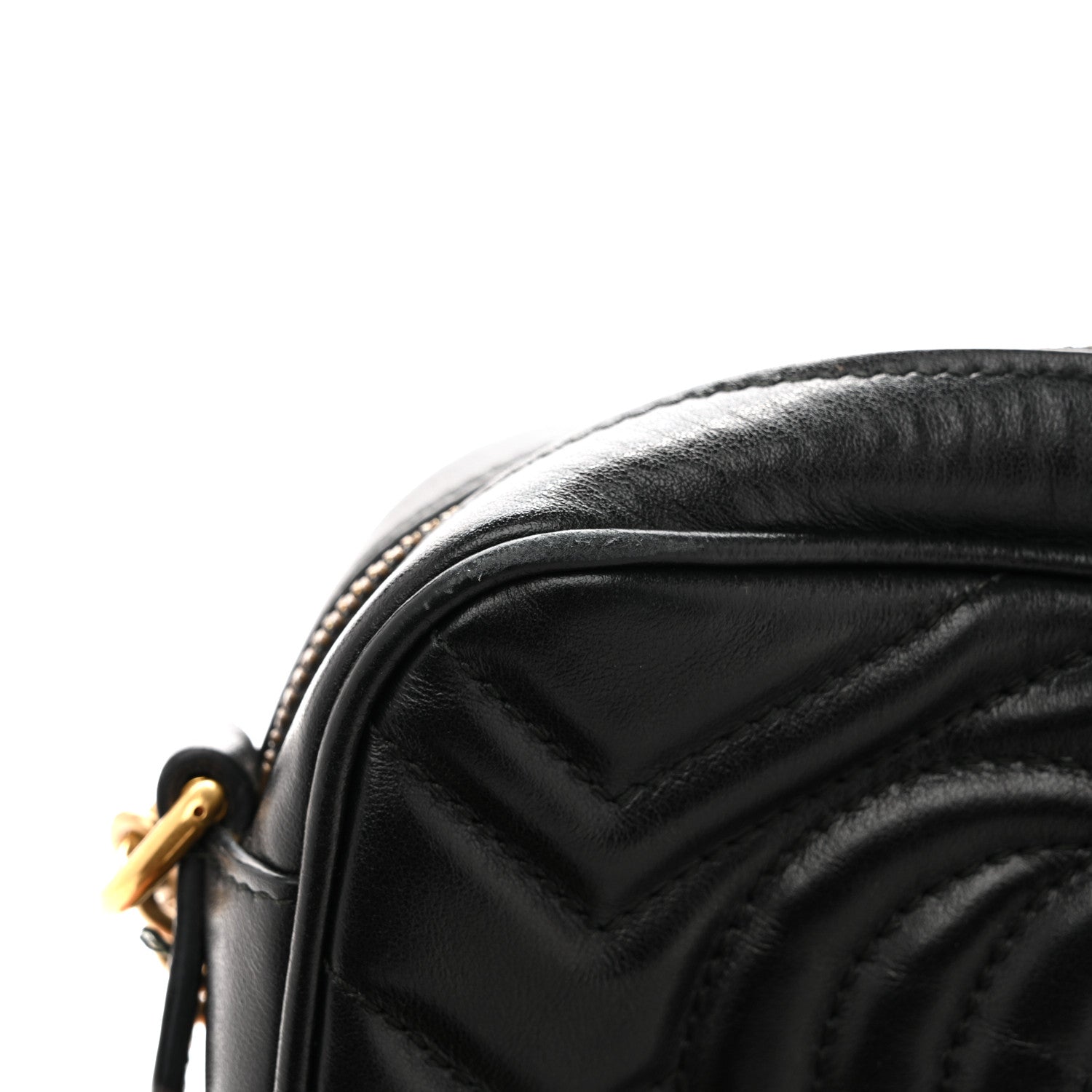 Calfskin Matelasse Mini GG Marmont Chain Shoulder Bag Black