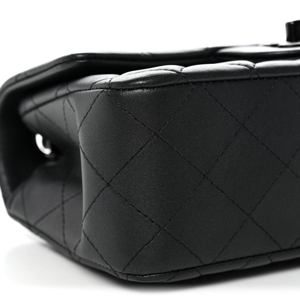 Lambskin Quilted Mini Rectangular Flap So Black