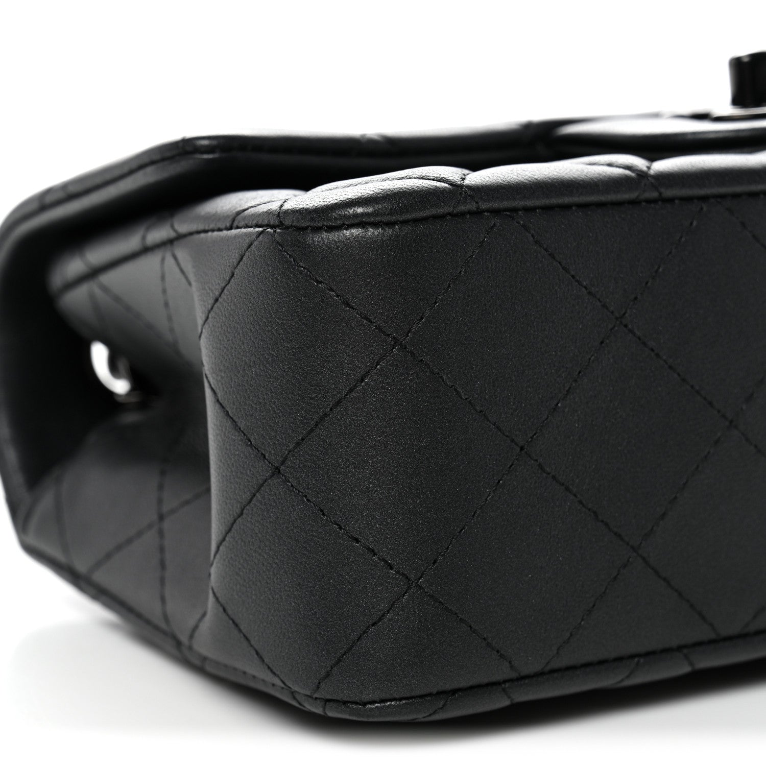 Lambskin Quilted Mini Rectangular Flap So Black