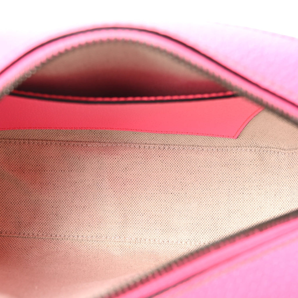 GG Supreme Monogram Textured Dollar Calfskin Web Ophidia Small Crossbody Bag Beige Ebony Fuchsia