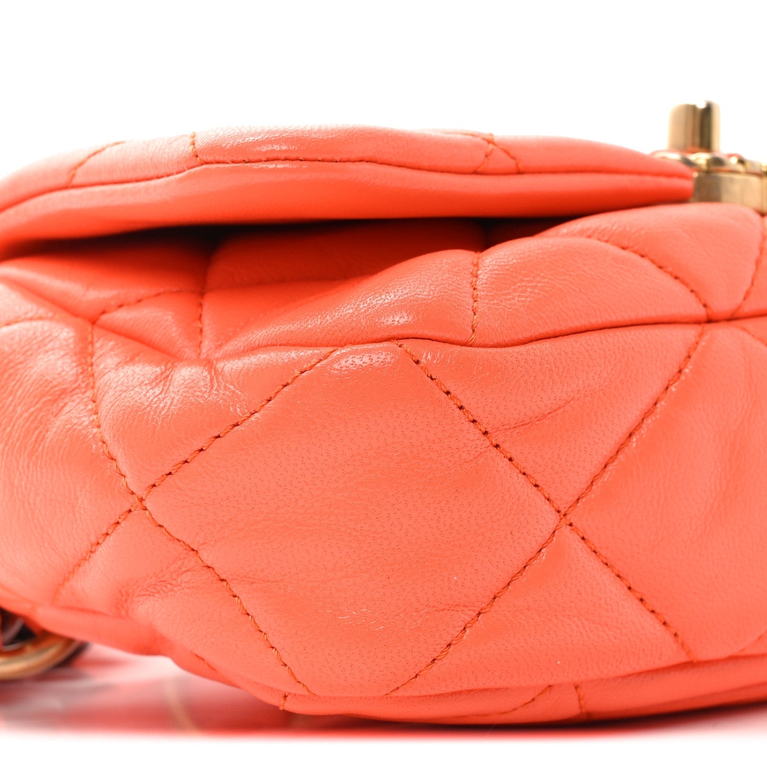 Goatskin Quilted Chanel 19 Waist Bag Orange