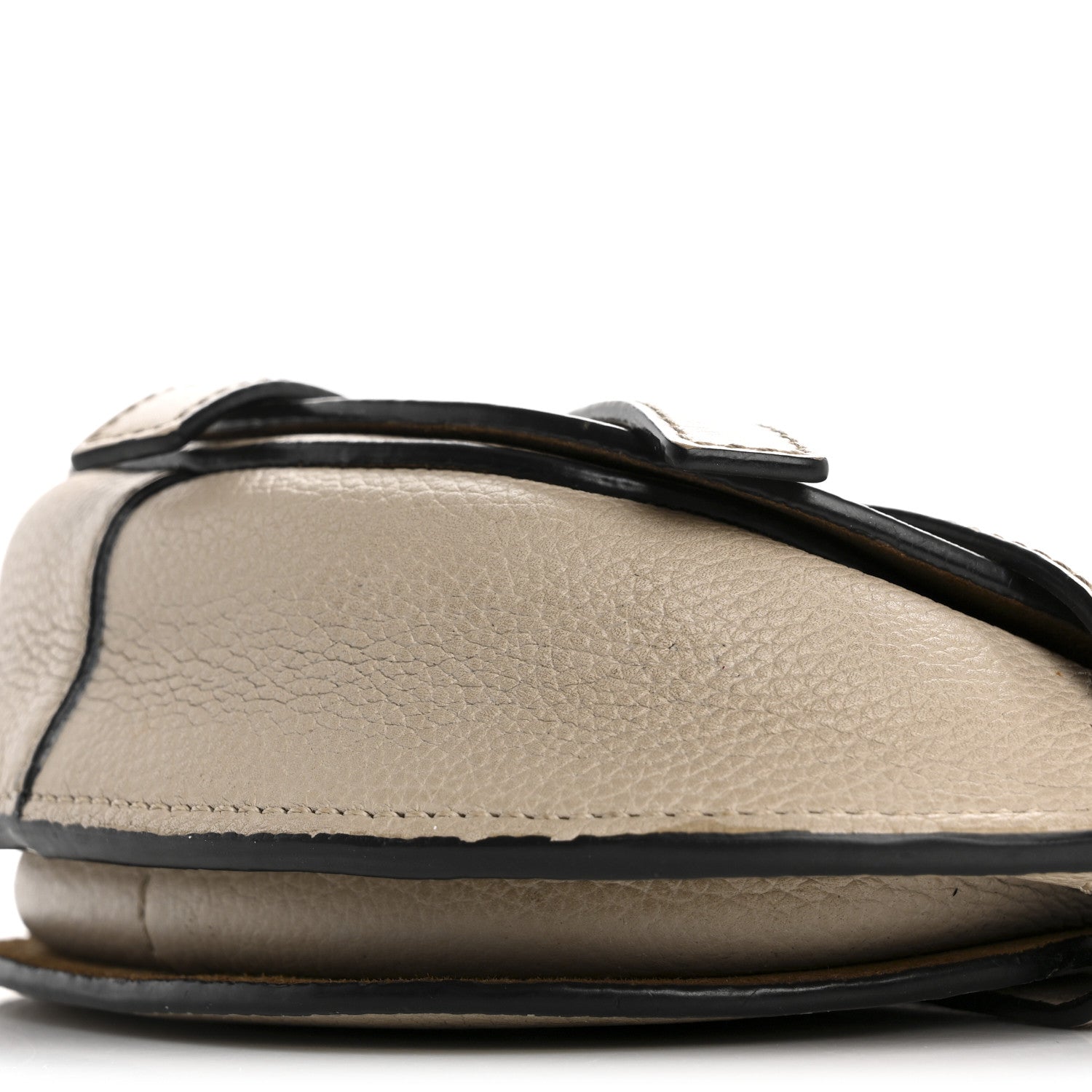 Grained Calfskin Mini Gate Crossbody Bag Light Oat