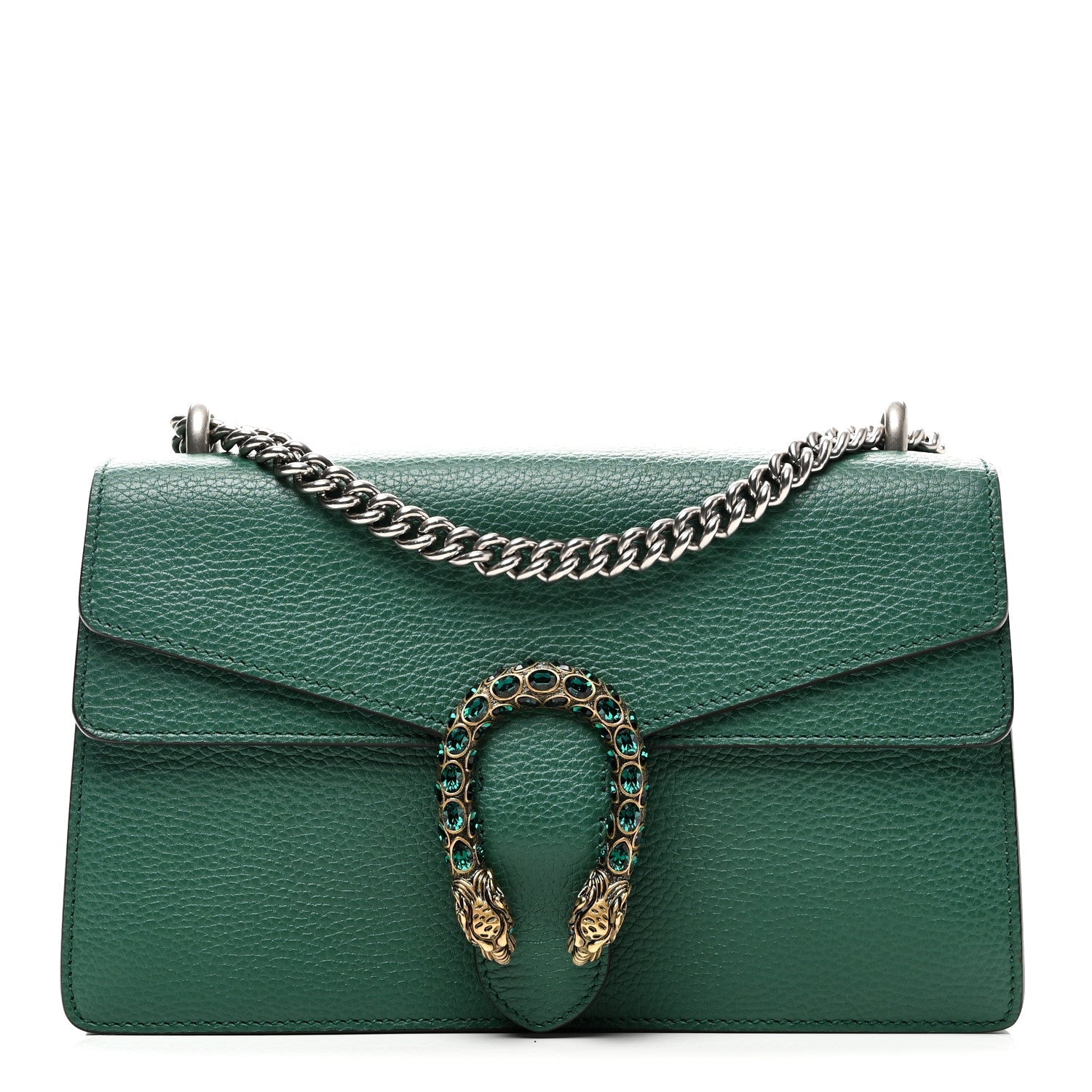 Pebbled Calfskin Small Dionysus Shoulder Bag Emerald