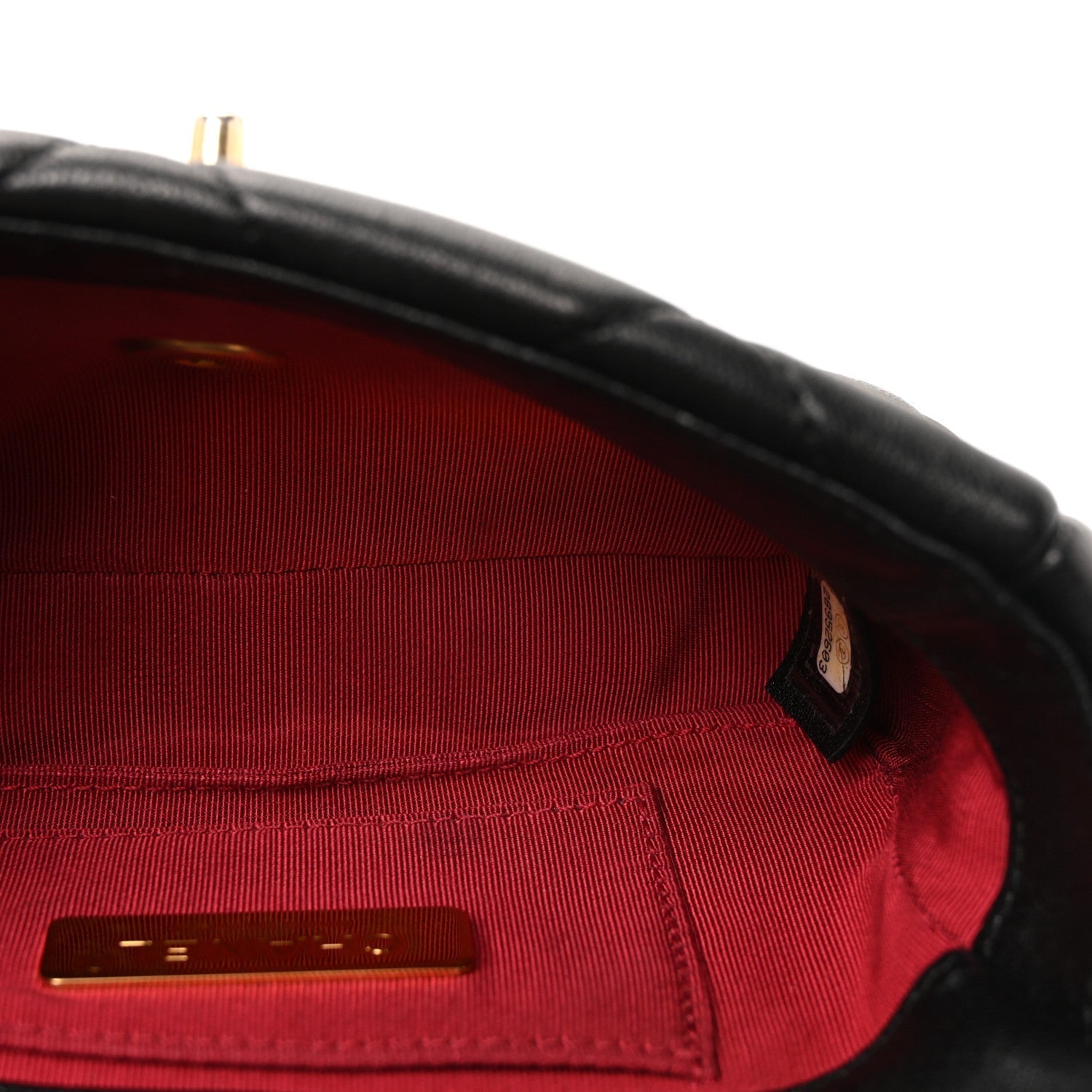 Goatskin Quilted Chanel 19 Waist Bag Black