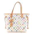 LV x TM Monogram Multicolor Neverfull MM White