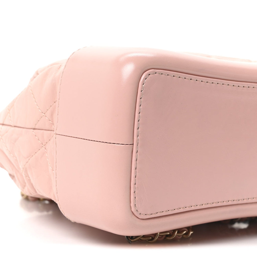 Aged Calfskin Quilted Small Gabrielle Backpack Pink
