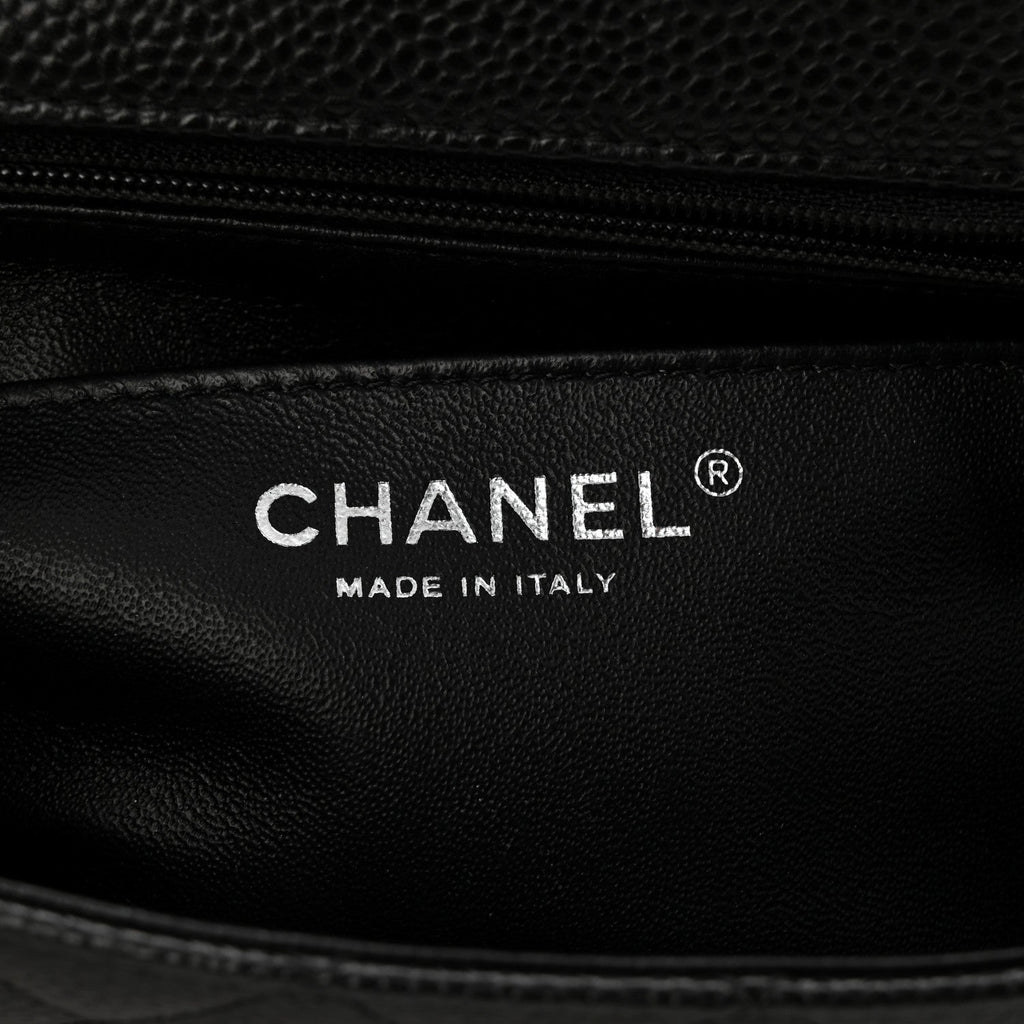 Caviar Quilted Mini Rectangular Flap Black